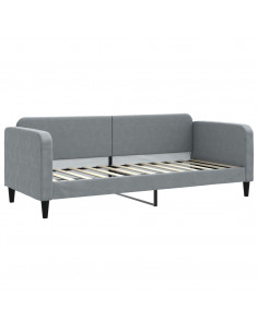 Divano Letto con Letto Estraibile Grigio Chiaro 80x200 Tessuto 2