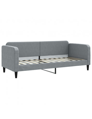Divano Letto con Letto Estraibile Grigio Chiaro 80x200 Tessuto
