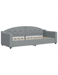 Divano Letto con Letto Estraibile Grigio Chiaro 80x200 Tessuto 2