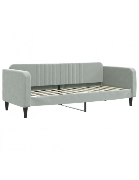 Divano Letto con Letto Estraibile Grigio Chiaro 80x200 Velluto