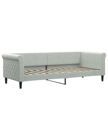 Divano Letto con Letto Estraibile Grigio Chiaro 80x200 Velluto
