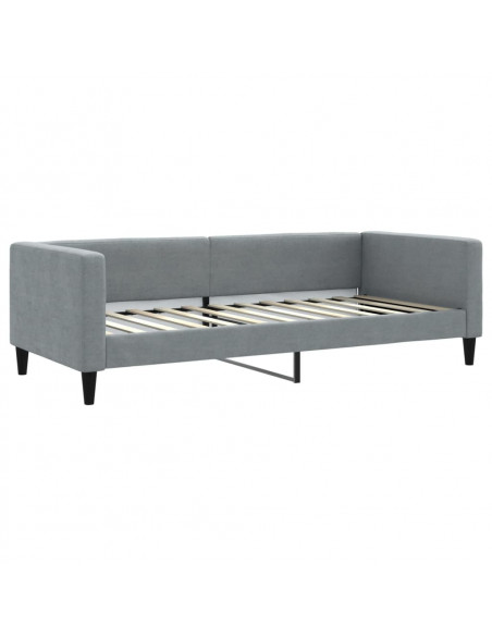 Divano Letto con Letto Estraibile Grigio Chiaro 90x200 Tessuto