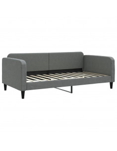 Divano Letto con Letto Estraibile Grigio Scuro 100x200 Tessuto 2