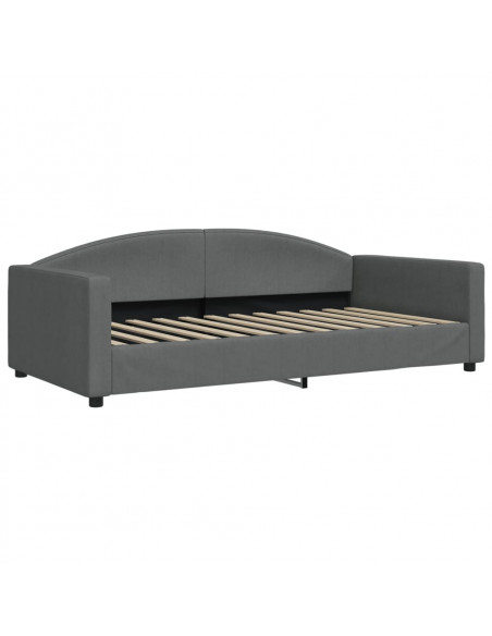 Divano Letto con Letto Estraibile Grigio Scuro 100x200 Tessuto