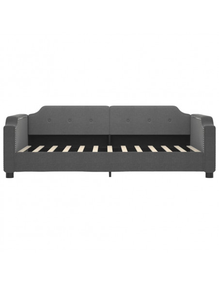 Divano Letto con Letto Estraibile Grigio Scuro 100x200 Tessuto