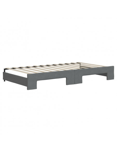 Divano Letto con Letto Estraibile Grigio Scuro 100x200 Tessuto