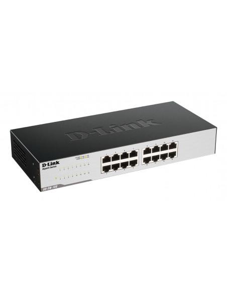 D-Link GO-SW-16G Non gestito L2 Gigabit Ethernet (10/100/1000) 1U Nero