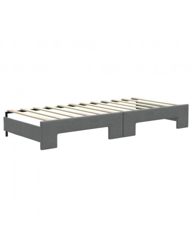 Divano Letto con Letto Estraibile Grigio Scuro 80x200 Tessuto