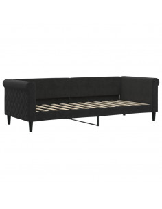 Divano Letto con Letto Estraibile Nero 80x200 cm in Velluto 2