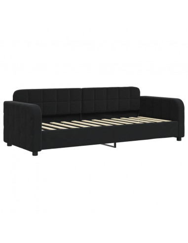 Divano Letto con Letto Estraibile Nero 80x200 cm in Velluto