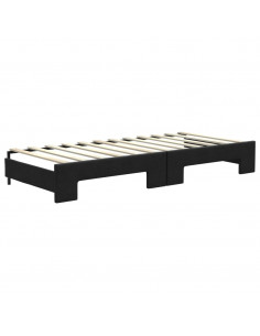 Divano Letto con Letto Estraibile Nero 80x200 Tessuto 2