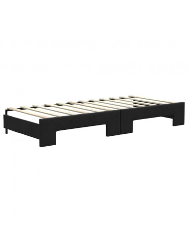 Divano Letto con Letto Estraibile Nero 80x200 Tessuto