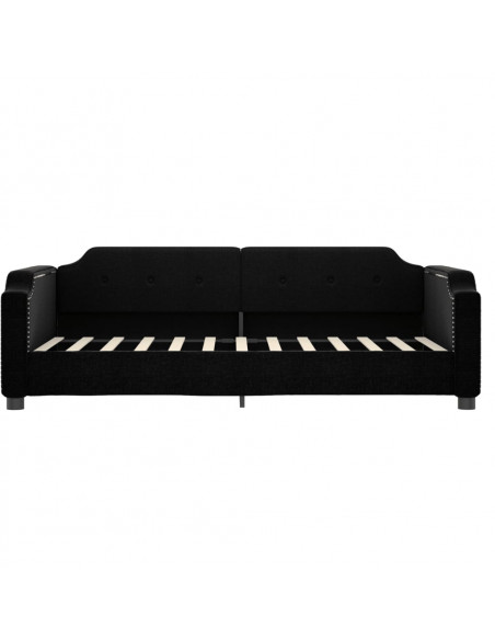 Divano Letto con Letto Estraibile Nero 90x200 cm in Tessuto