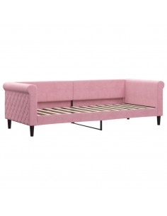 Divano Letto con Letto Estraibile Rosa 80x200 cm in Velluto 2