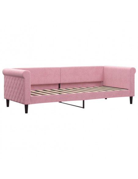 Divano Letto con Letto Estraibile Rosa 80x200 cm in Velluto