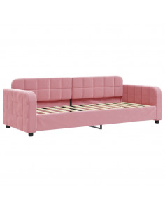 Divano Letto con Letto Estraibile Rosa 80x200 cm in Velluto 2