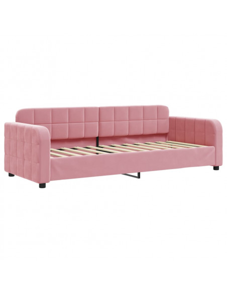 Divano Letto con Letto Estraibile Rosa 80x200 cm in Velluto