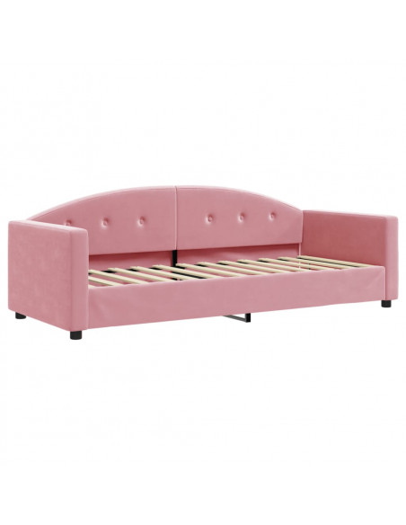 Divano Letto con Letto Estraibile Rosa 80x200 cm in Velluto
