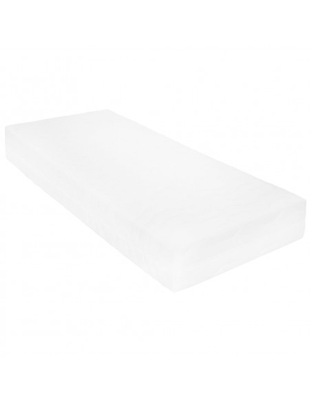 Divano Letto con Materasso 90x200 cm Bianco in Legno di Pino