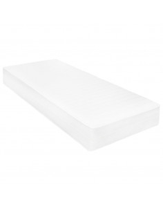 Divano Letto con Materasso 90x200 cm Bianco in Legno di Pino 2