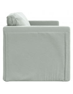 Divano Letto da Terra 2 in 1 Grigio Chiaro 122x204x55cm Velluto 2