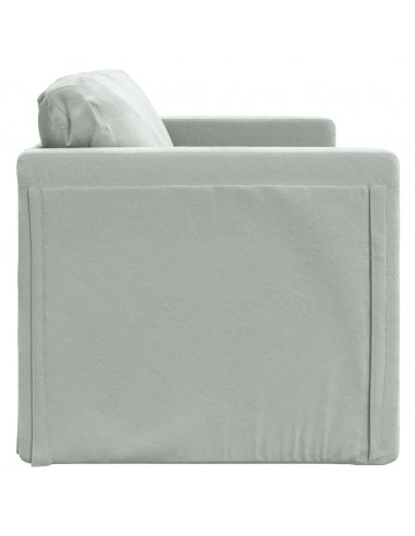 Divano Letto da Terra 2 in 1 Grigio Chiaro 122x204x55cm Velluto