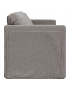 Divano Letto da Terra 2 in 1 Tortora 112x174x55 cm Tessuto 2
