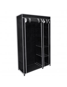 Armadio Guardaroba Pieghevole Nero 110 x 45 x 175 cm 2