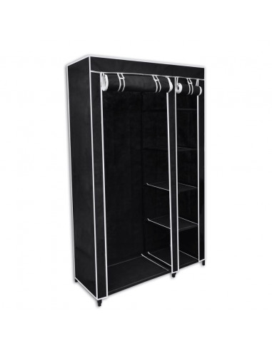 Armadio Guardaroba Pieghevole Nero 110 x 45 x 175 cm