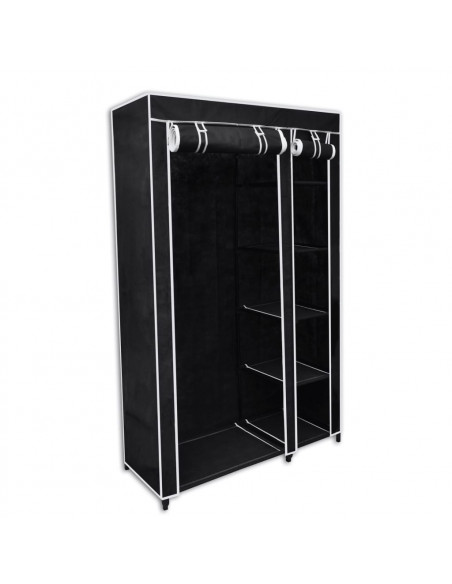 Armadio Guardaroba Pieghevole Nero 110 x 45 x 175 cm