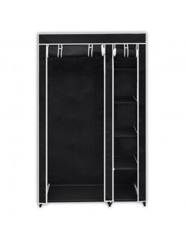 Armadio Guardaroba Pieghevole Nero 110 x 45 x 175 cm