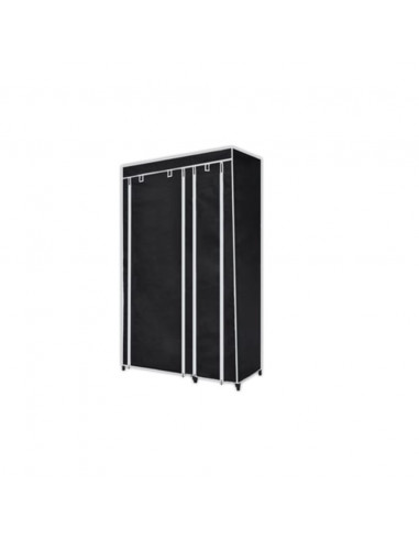Armadio Guardaroba Pieghevole Nero 110 x 45 x 175 cm