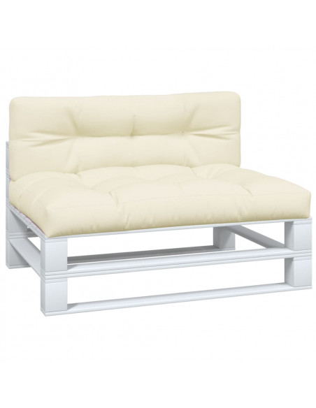 Cuscini per Pallet 2 pz Crema in Tessuto