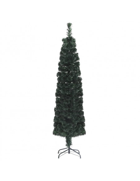Albero Natale Artificiale Sottile Supporto 150 cm Fibra Ottica