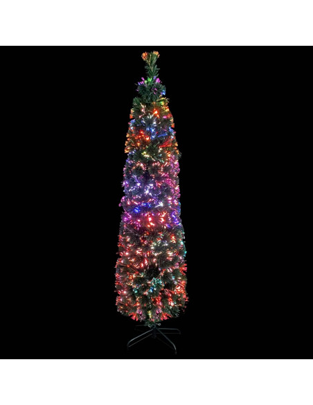 Albero Natale Artificiale Sottile Supporto 150 cm Fibra Ottica