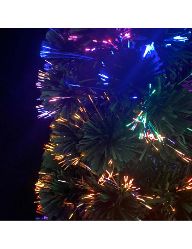 Albero Natale Artificiale Sottile Supporto 150 cm Fibra Ottica