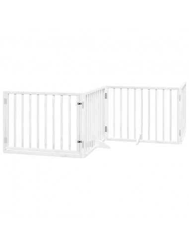 Cancello Cani Porta Pieghevole Bianco 4 Pannelli 320 cm Pioppo