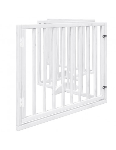 Cancello Cani Porta Pieghevole Bianco 4 Pannelli 320 cm Pioppo