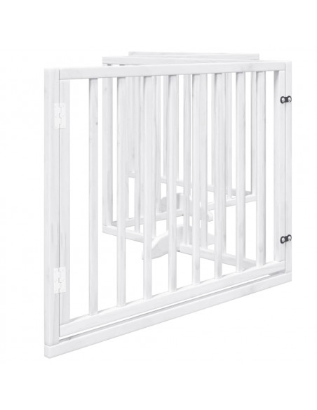 Cancello Cani Porta Pieghevole Bianco 4 Pannelli 320 cm Pioppo