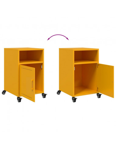 Comodini 2 pz Giallo Senape 36x39x59 cm in Acciaio