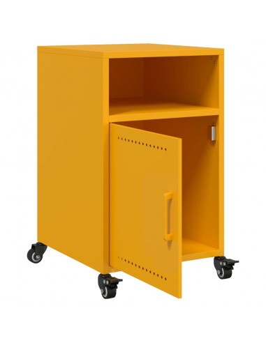 Comodini 2 pz Giallo Senape 36x39x59 cm in Acciaio