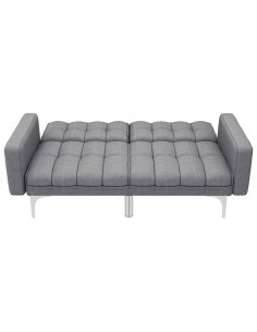 Divano Letto Grigio Chiaro in Tessuto 2