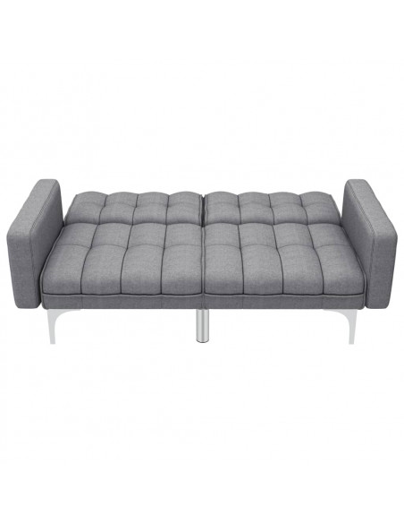 Divano Letto Grigio Chiaro in Tessuto