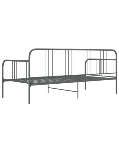 Divano Letto Grigio in Metallo 90x200 cm