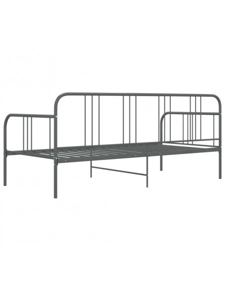 Divano Letto Grigio in Metallo 90x200 cm