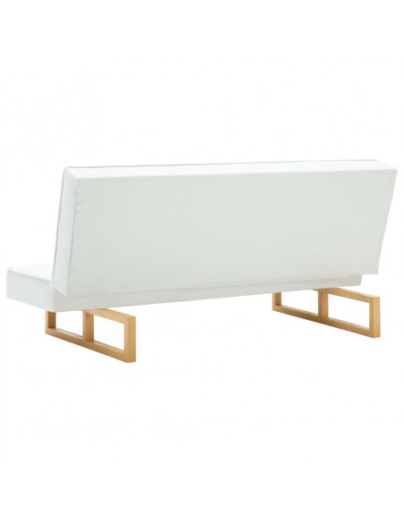Divano Letto in Finta Pelle Bianco