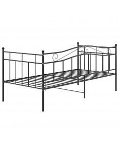 Divano Letto Telaio Nero in Metallo 90x200 cm