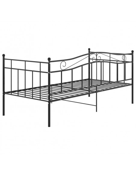 Divano Letto Telaio Nero in Metallo 90x200 cm