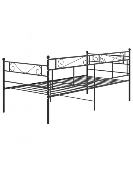 Divano Letto Telaio Nero in Metallo 90x200 cm