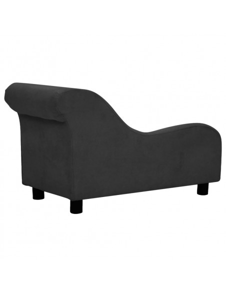 Divano per Cani con Cuscino Nero 83x44x44 cm in Peluche